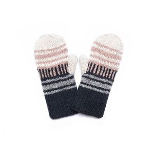 8268 Women's Devi Multi-color Stripe Wool Handknit Winter Mittens